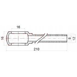 12 mm tube with a 16 mm mesh, 210 mm long, hydrolider