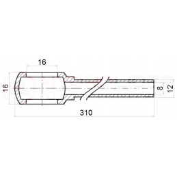 Hydraulic pipe fi12 with mesh fi16mm, length 310mm