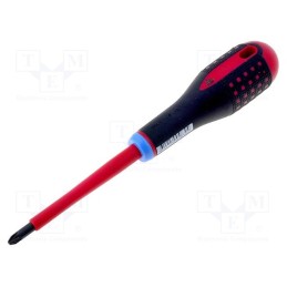 1 pcs x BAHCO - BE-8820S - Screwdriver, insulated, Pozidriv®, PZ2, Blade length: 100mm, 1kVAC