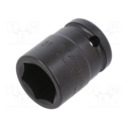 1 pcs x STAHLWILLE - 23010021 - Socket, 6-angles,socket spanner,impact, HEX 21mm, 1/2', 40mm