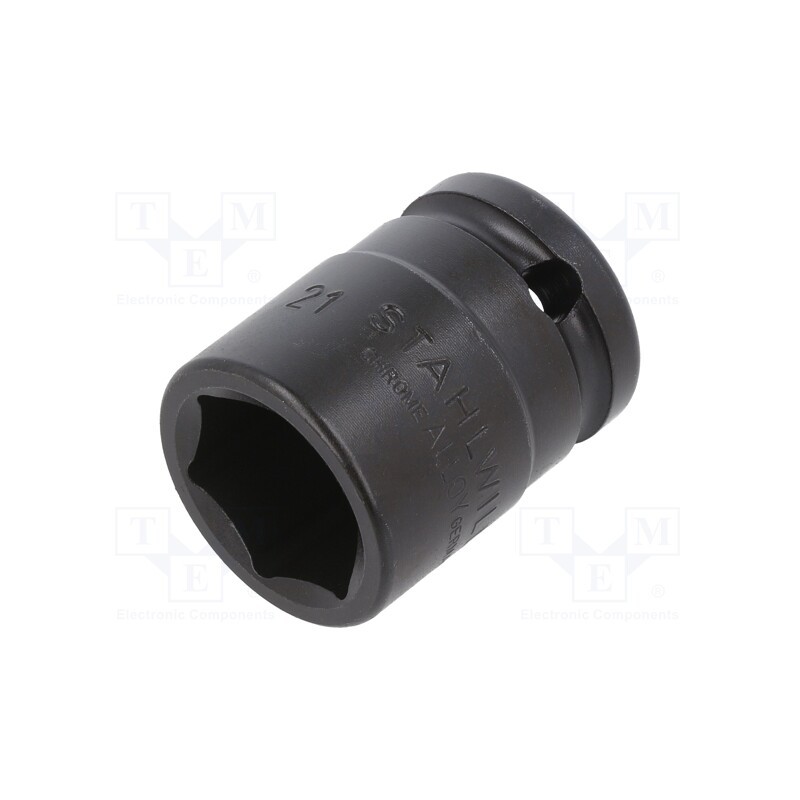 1 pcs x STAHLWILLE - 23010021 - Socket, 6-angles,socket spanner,impact, HEX 21mm, 1/2', 40mm