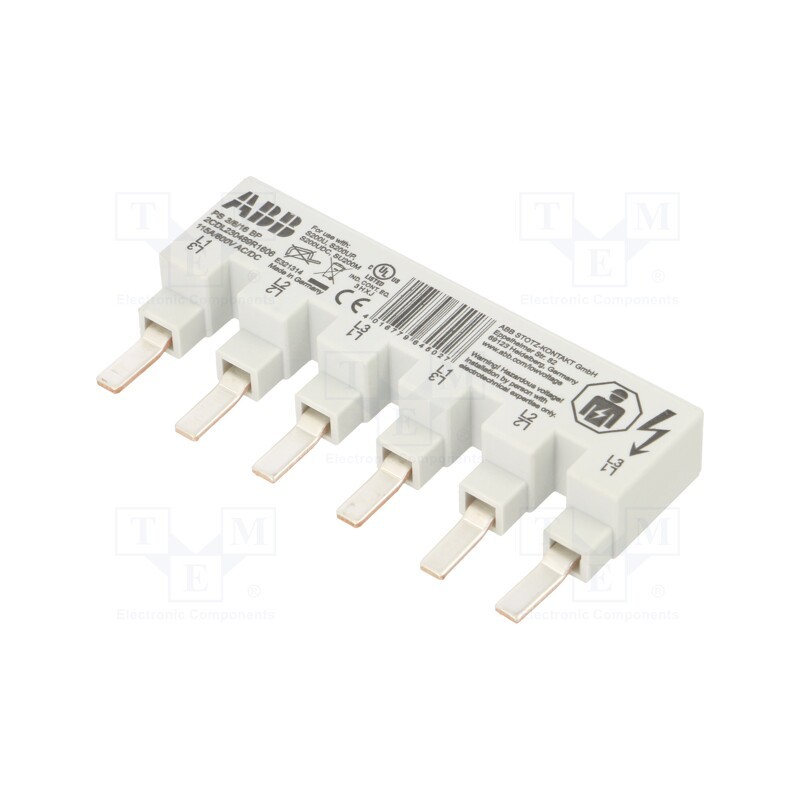 1 pcs x ABB - 2CDL230489R1606 - Busbar, 16mm2, Poles: 3, 480VAC, Inom: 80A, No.of mod: 6