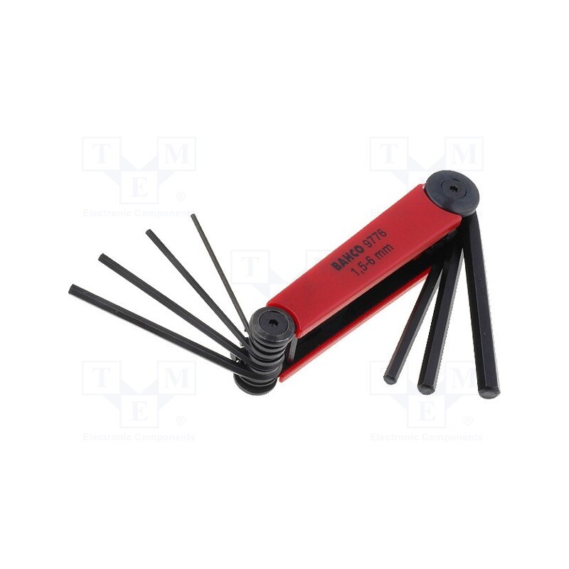 1 set x BAHCO - BE-9776 - Wrenches set, hex key, Chrom-vanadium steel