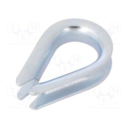 1 pcs x DROMET - KU12 - Thimble for rope, steel, for rope, Ørope: 12mm, zinc, DIN 6899B