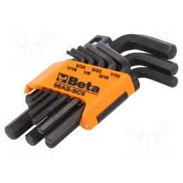 1 set x BETA - 96AS/SC9 - Wrenches set, inch,hex key, long, 9pcs.