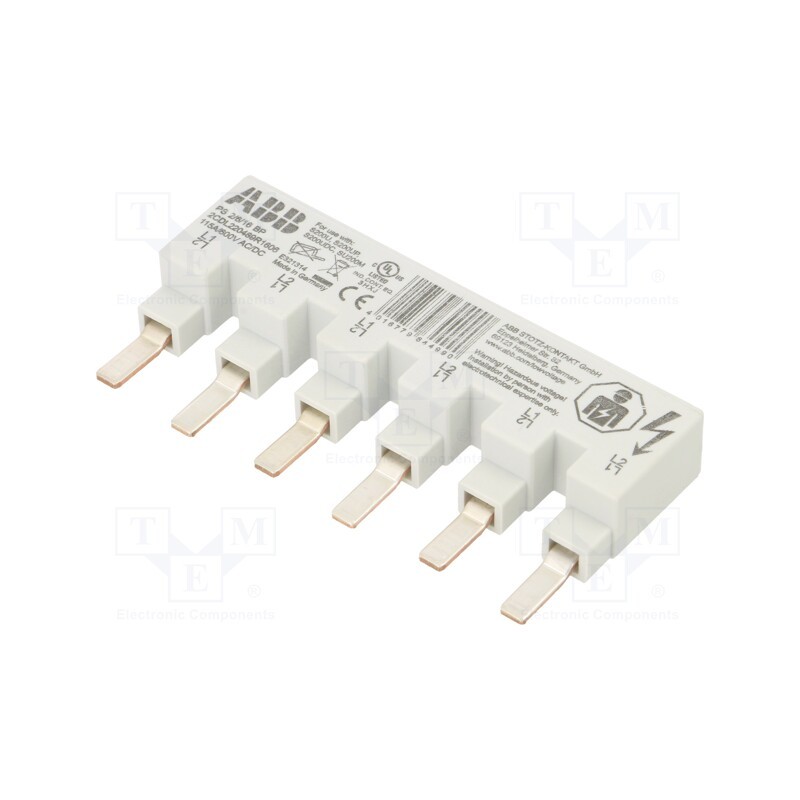 1 pcs x ABB - 2CDL220489R1606 - Busbar, 16mm2, Poles: 2, 480VAC, Inom: 80A, No.of mod: 6