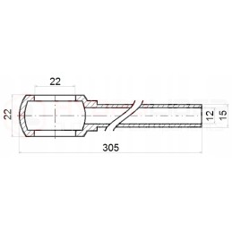 15 mm tube with a mesh of 22 mm, length 305 mm, hydrolider