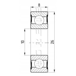 Ball bearing usually 10x26x8 mm flt
