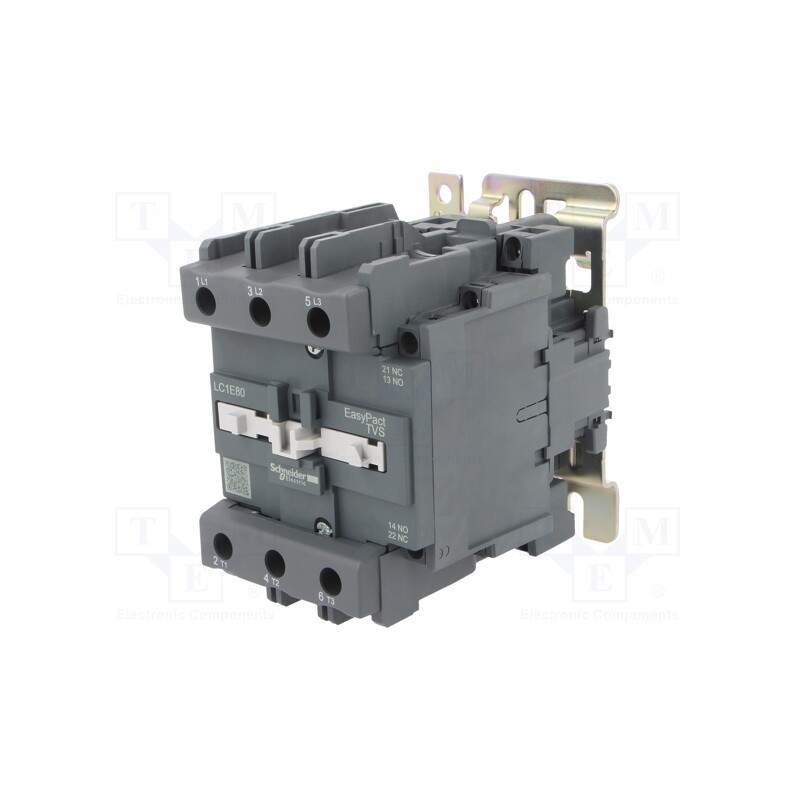 1 pcs x SCHNEIDER ELECTRIC - LC1E80P7 - Contactor: 3-pole, NO x3, Auxiliary contacts: NO, 230VAC, 80A, 690V
