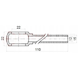 15 mm tube with a 22 mm mesh, 110 mm long, hydrolider