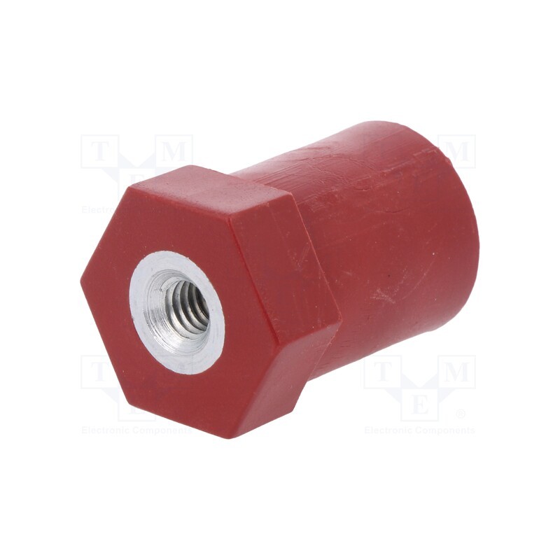 1 pcs x MOREK - MIB3005D20 - Support insulator, L: 30mm, Ø: 20mm, Uoper: 600V, UL94V-0, Body: red