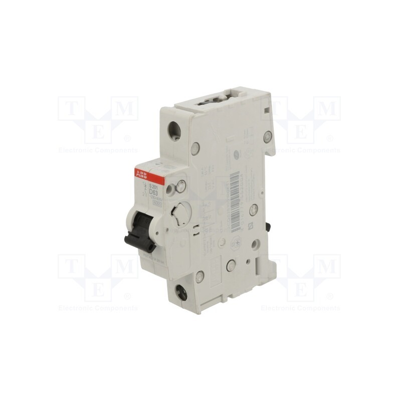 1 pcs x ABB - 2CDS251001R0631 - Circuit breaker, 230/400VAC, Inom: 63A, Poles: 1, Charact: D, 6kA