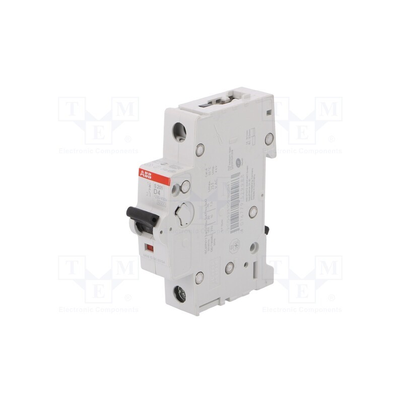 1 pcs x ABB - 2CDS251001R0041 - Circuit breaker, 230/400VAC, Inom: 4A, Poles: 1, Charact: D, 6kA