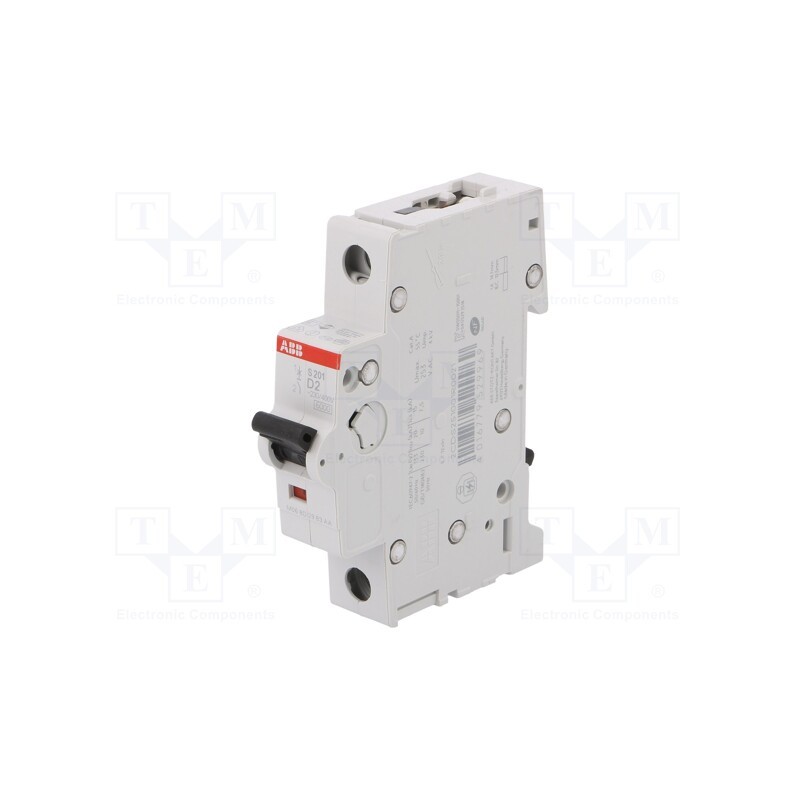 1 pcs x ABB - 2CDS251001R0021 - Circuit breaker, 230/400VAC, Inom: 2A, Poles: 1, Charact: D, 6kA
