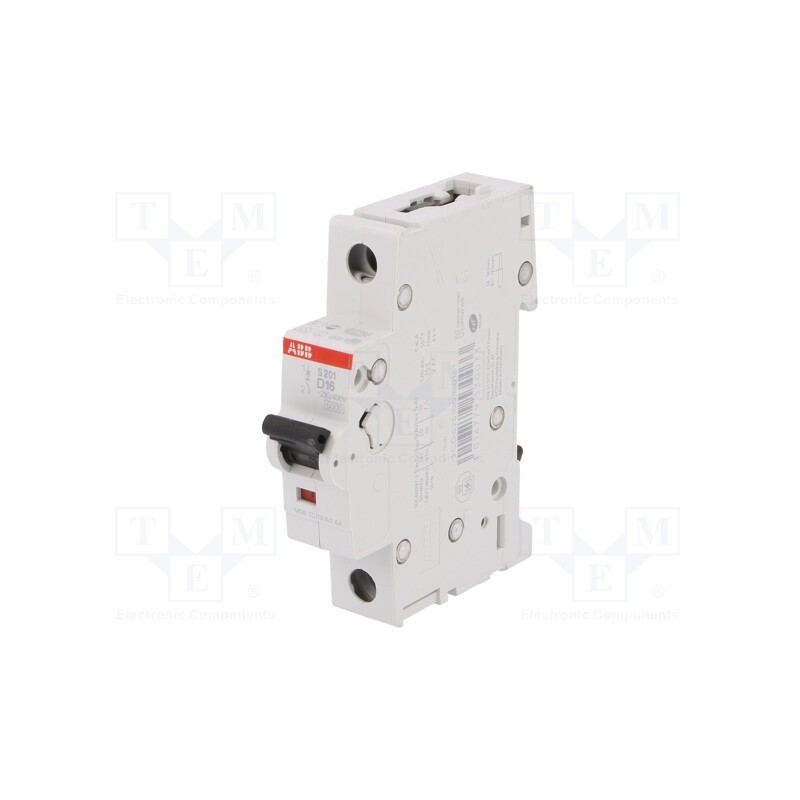 1 pcs x ABB - 2CDS251001R0161 - Circuit breaker, 230/400VAC, Inom: 16A, Poles: 1, Charact: D, 6kA