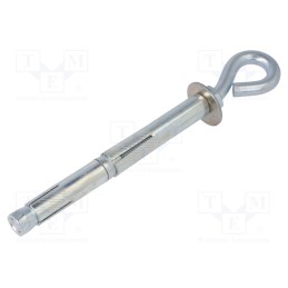 1 pcs x DROMET - OHR.8160 - Hook, ring,with a anchor, steel, zinc, Thread len: 1220mm