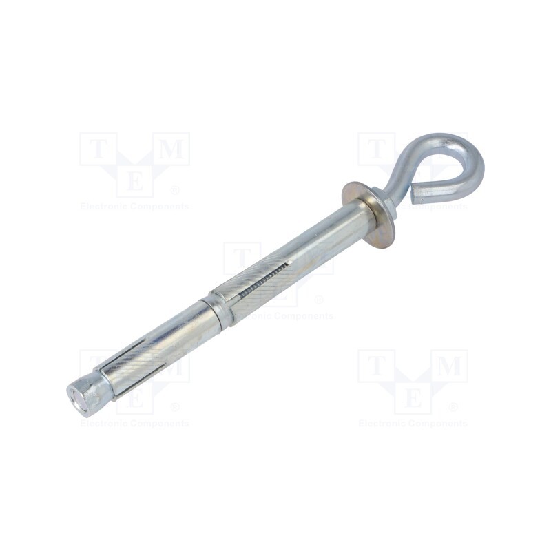 1 pcs x DROMET - OHR.8160 - Hook, ring,with a anchor, steel, zinc, Thread len: 1220mm