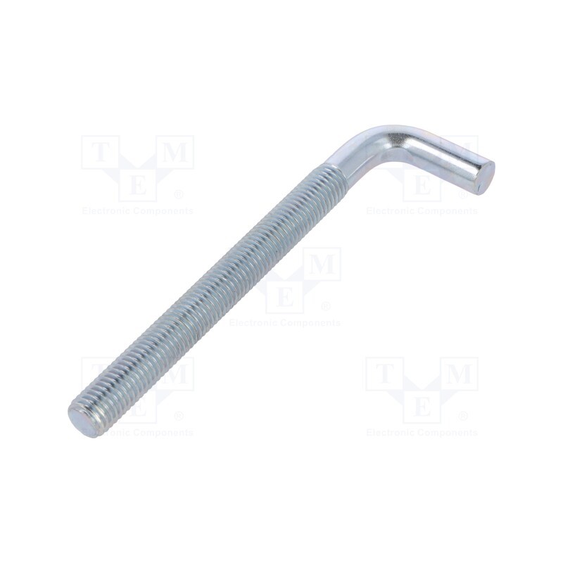 1 pcs x DROMET - HP12140 - Hook, straight, steel, zinc, Thread len: 110mm, Overall len: 140mm