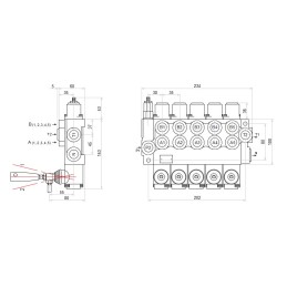 Hydraulic distributor 5s 40l 5xa1 badestnost