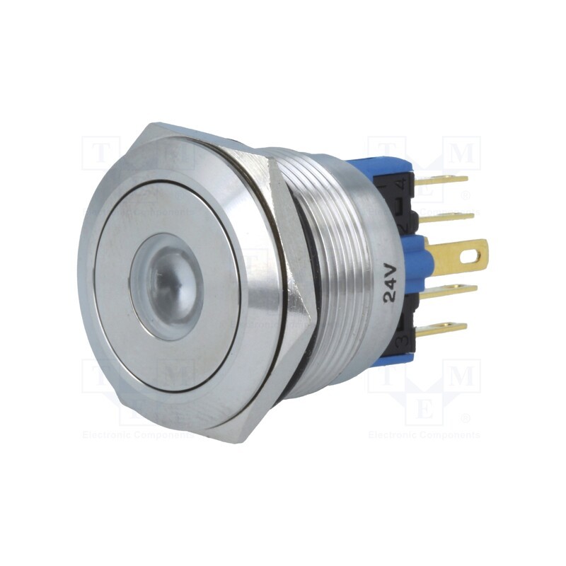 1 pcs x ONPOW - GQ22-11D/G/24V - Switch: vandal resistant, Pos: 2, SPST-NO + SPST-NC, 3A/220VAC