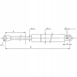 Shock absorber gas cylinder stabilus 225mm 160n 33