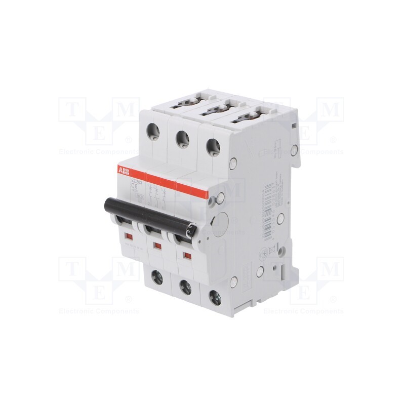 1 pcs x ABB - 2CDS253025R0064 - Circuit breaker, 400VAC, Inom: 6A, Poles: 3, for DIN rail mounting