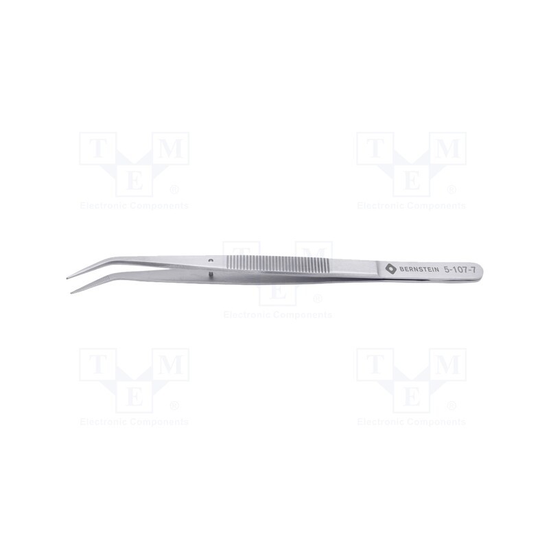 1 pcs x BERNSTEIN - 5-107-7 - Tweezers, 150mm, Blades: curved, Blade tip shape: flat,rounded