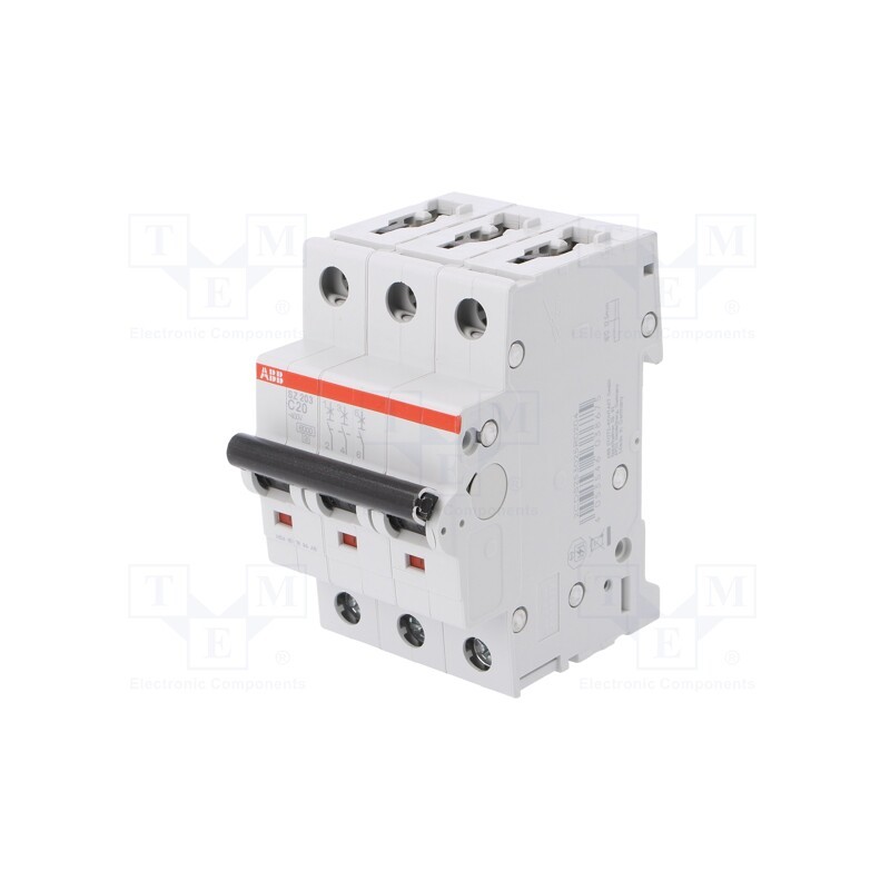 1 pcs x ABB - 2CDS253025R0204 - Circuit breaker, 400VAC, Inom: 20A, Poles: 3, Charact: C, 6kA, IP20