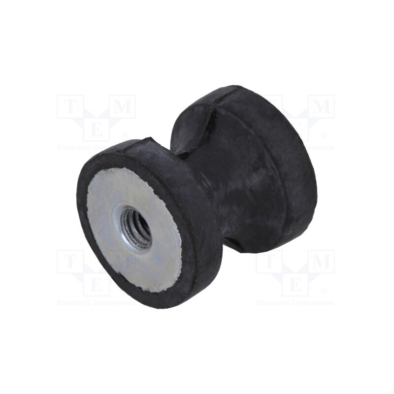 1 pcs x ELESA+GANTER - DVC.3-15-8,5-15-M4-55 - Vibration damper, M4, Ø: 15mm, rubber, L: 15mm, H: 4mm, 155N, 41N/mm