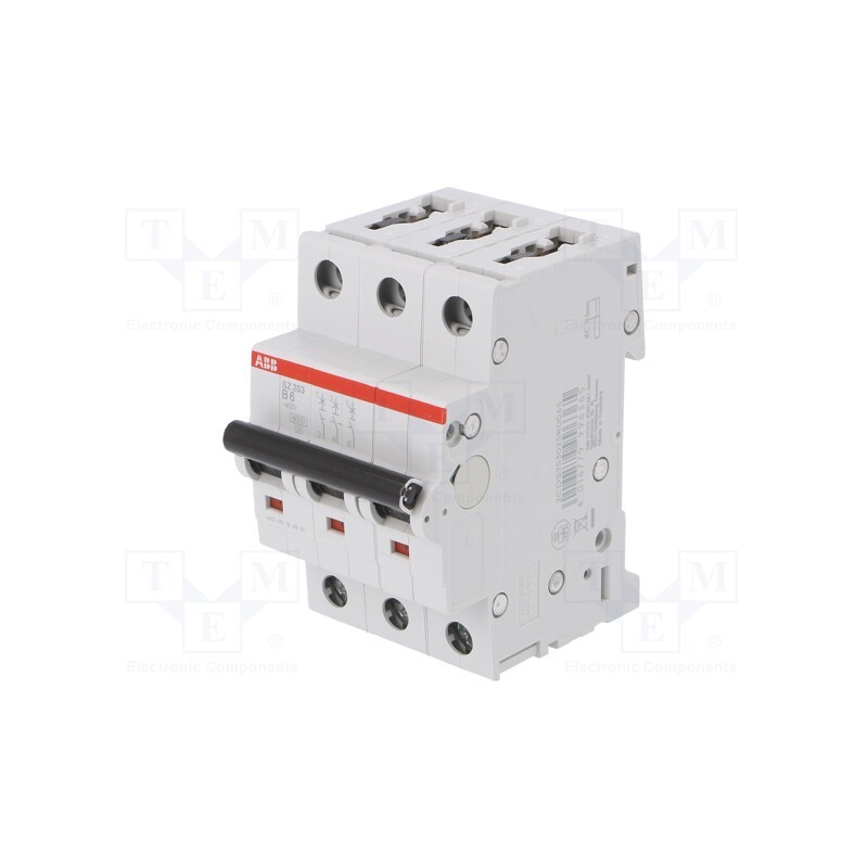 1 pcs x ABB - 2CDS253025R0065 - Circuit breaker, 400VAC, Inom: 6A, Poles: 3, for DIN rail mounting