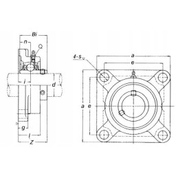 Bearing with square housing complete ucf208gp