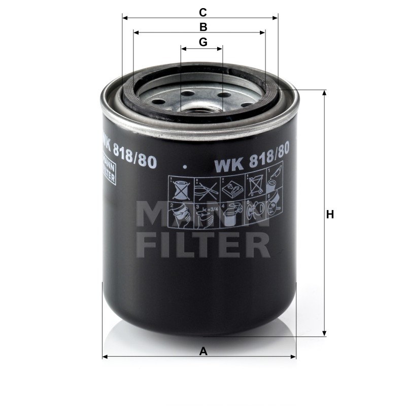 Mann filter wk 818 80 fuel filter