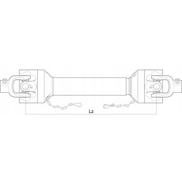 Power take-up shaft, length 1010mm, 1 3 8 x 6 milling cutter
