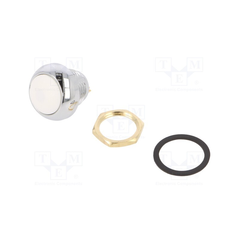 1 pcs x ITW LUMEX SWITCH - W48-1-RMC-N-WH-B - Switch: push-button, Pos: 2, SPST-NO, 0.25A/12VDC, OFF-(ON), panel