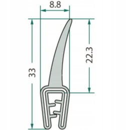 Universal cabin seal 9x33 mm granite