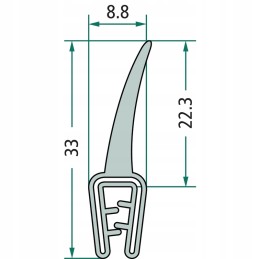 Universal cabin seal 9x33 mm granite