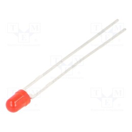 2 pcs x VISHAY - TLHR4405 - LED, 3mm, red, 6.3÷15mcd, 60°, Front: convex, 2÷3V, No.of term: 2