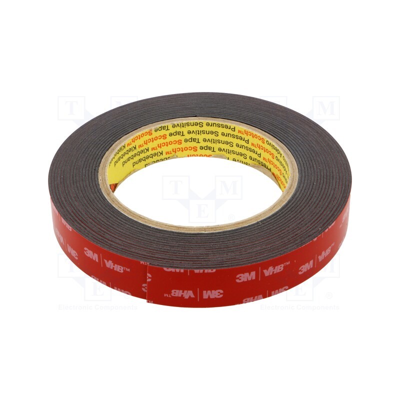 1 rol x 3M - 3M 5952 19MM 5.5M - Tape: fixing, W: 19mm, L: 5.5m, Thk: 1100um, acrylic, black