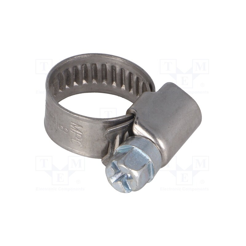 1 pcs x MPC INDUSTRIES - D2008016 - Worm gear clamp, W: 9mm, Clamping: 8÷16mm, chrome steel AISI 430