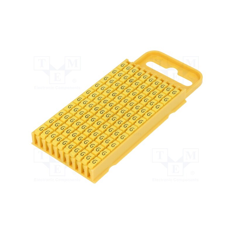 100 pcs x HELLERMANNTYTON - 561-03074 - Markers, Marking: G, 4.3÷5.3mm, polyamide, yellow, -40÷85°C, WIC