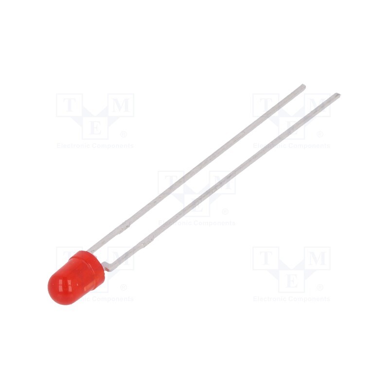 2 pcs x VISHAY - TLLR4400 - LED, 3mm, red, 0.63÷1.2mcd, 50°, Front: convex, 1.9÷2.4V