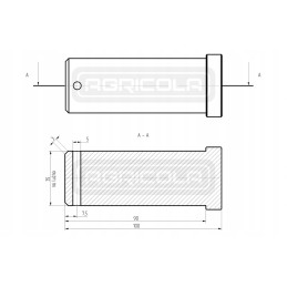 Spigot diameter 35 for the actuator cylinder, cotter pin
