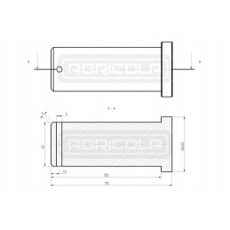 Actuator pin fi 40mm l 110mm hydrolider
