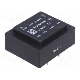 1 pcs x HAHN - BV EI 301 2539 - Transformer: encapsulated, 0.5VA, 440VAC, 24V, 20mA, PCB, BVEI