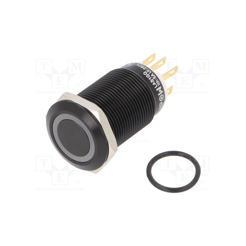 1 pcs x ONPOW - LAS1GQF-11ZE/W/12V/A - Switch: vandal resistant, Pos: 2, SPDT, 3A/220VAC, 5A/24VDC, IP65