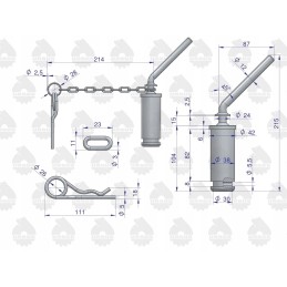Upper hitch hook pin C 360 original Ursus