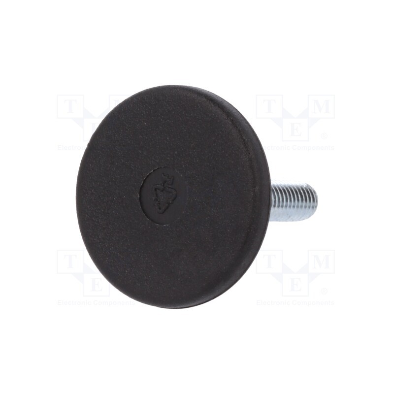 1 pcs x ELESA+GANTER - LX.30-SW17-M6X26-S - Foot, rigid,with screwdriver slot,with lever, Base dia: 30mm, M6