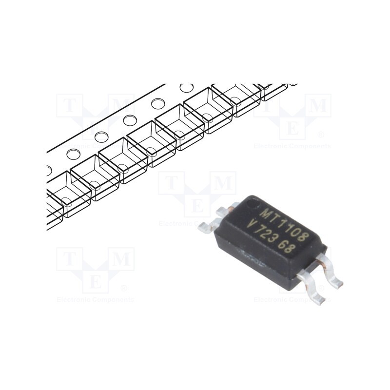 2 pcs x VISHAY - TCMT1108 - Optocoupler, SMD, Ch: 1, OUT: transistor, Uinsul: 3.75kV, Uce: 70V