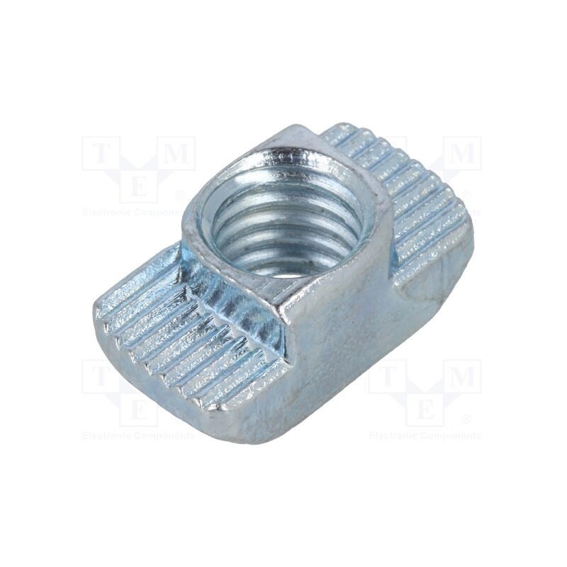 1 pcs x ELESA+GANTER - GN 505-10-M8-OB - Nut, for profiles, Width of the groove: 10mm, steel, zinc, T-slot