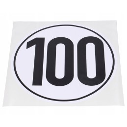Sticker with a speed of 100 km h, diameter 200 mm, foil